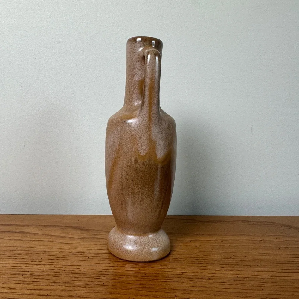 Frankoma Bud Vase‎ Ceramic Small Brown Specks MCM Vintage